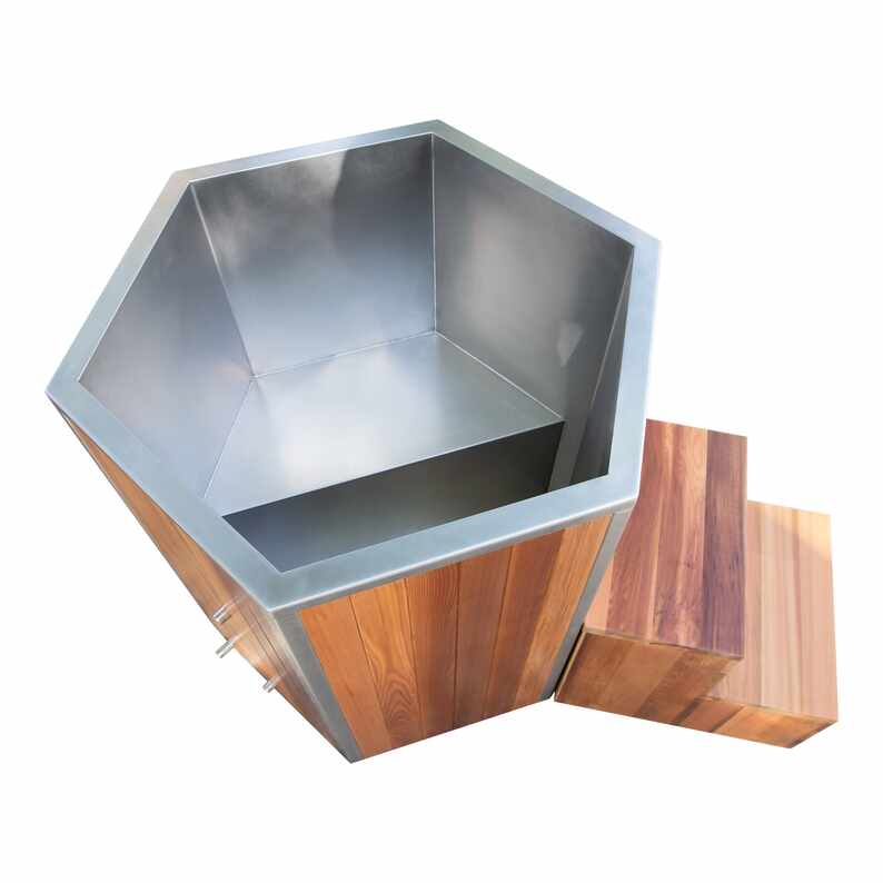 Cedar Cold demittito Tub cum Access Step