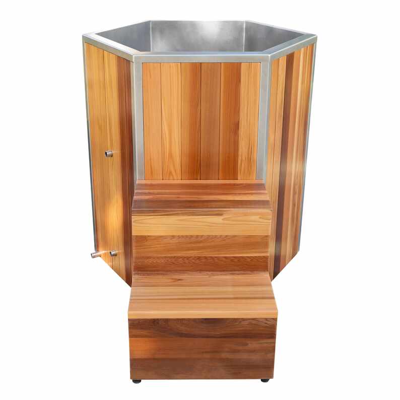 Cedar Cold demittito Tub cum Access Step